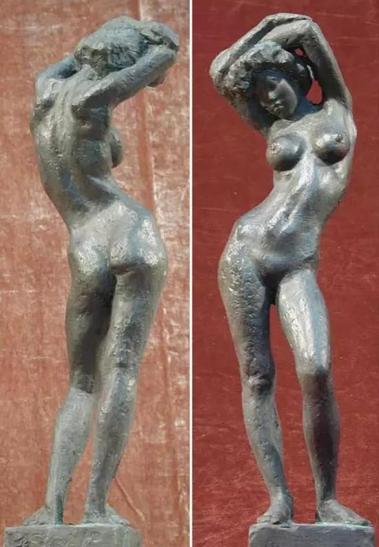 《女人体》之四 正面与背面 铸铜 1987年