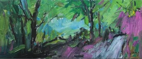 五月的风1705No.1 &nbsp;100x240cm &nbsp;油画 &nbsp;2017年