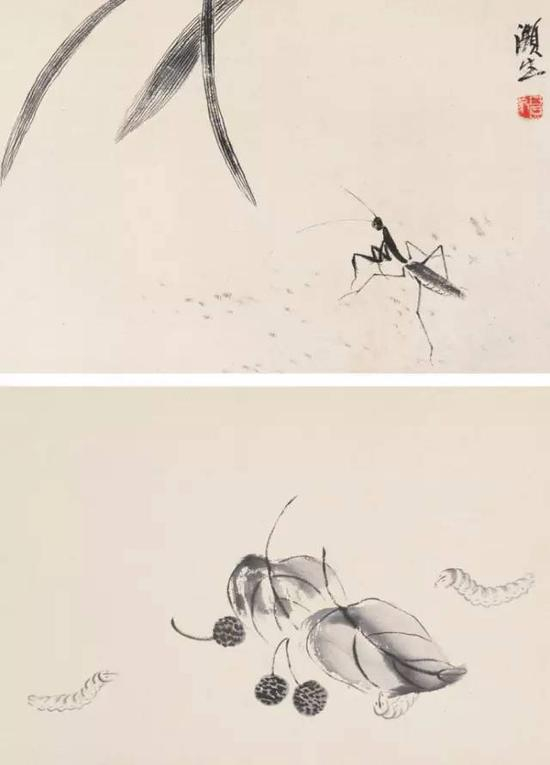 草虫两幅
