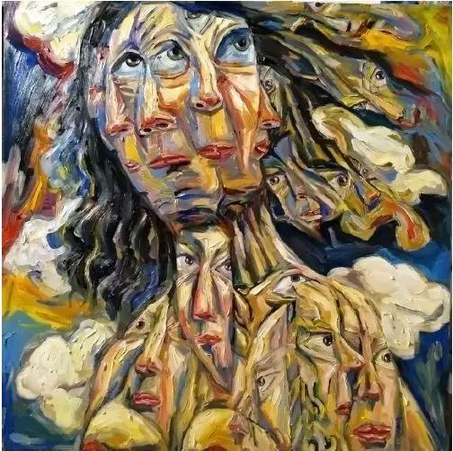 精彩的故事 &nbsp; 2018 &nbsp; 布面油画 &nbsp; 100x100cm