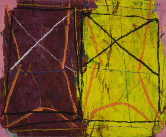  《无题》，布面丙烯，100 x&nbsp;120&nbsp;cm，2021