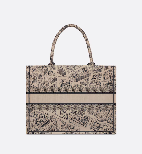 全新巴黎地图图案dior迪奥booktote手袋