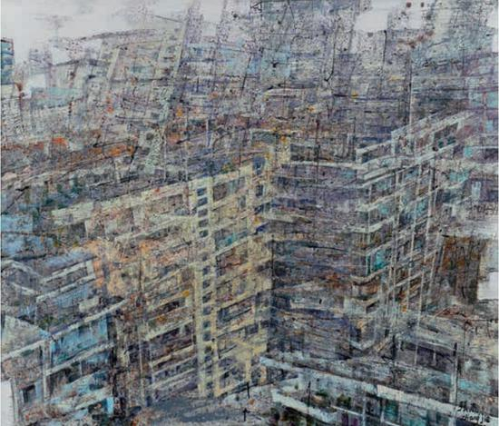 《繁城》， 布面油画，130 x 150 cm，2016