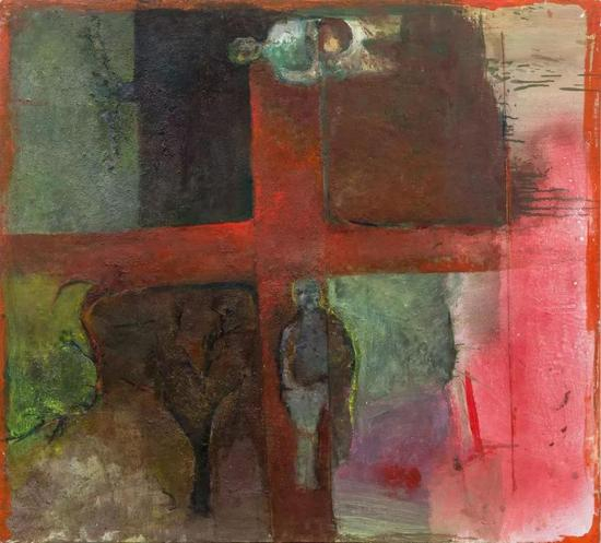 轻松的拍球歌，在cross美学前，120x100cm，木板综合材，2018
