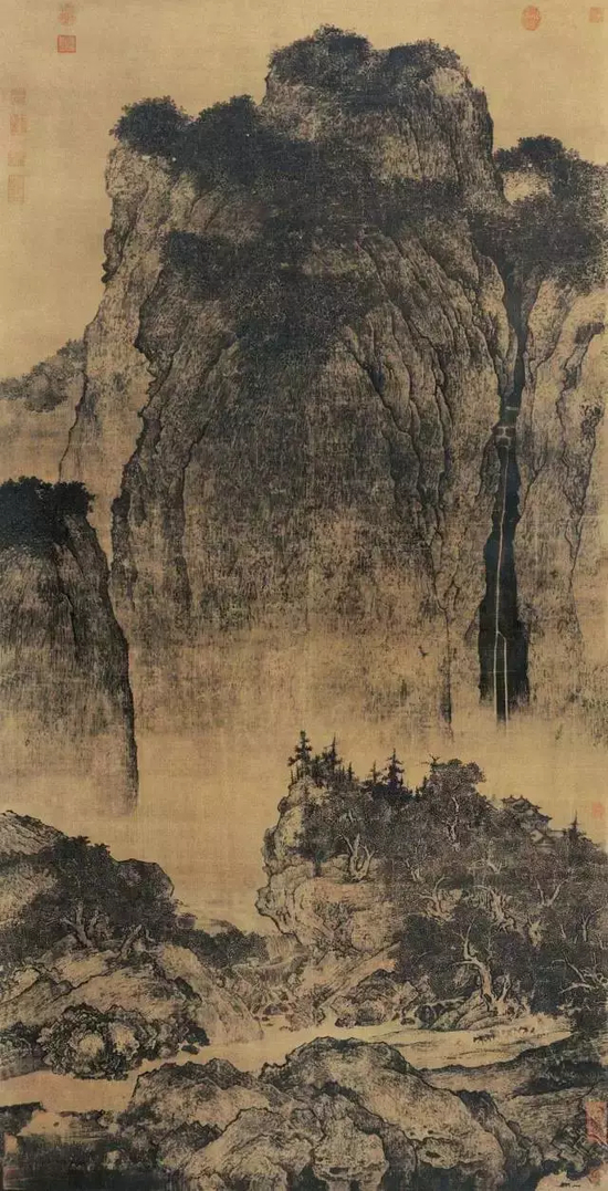 《溪山行旅图》 范宽 206.3 x 103.3 cm台北故宫博物院藏