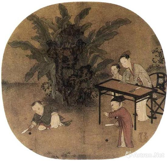 宋《蕉阴击球图》 故宫博物院藏