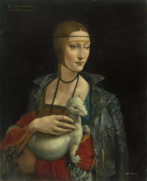 抱貂的女人&nbsp; 布面油画 Lady with an Ermine&nbsp;&nbsp; oil on canvas 80×65cm&nbsp; 2017