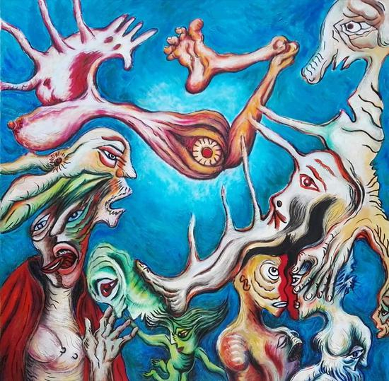 三毛 灵魂世界 &nbsp;100x100cm 油画 2017