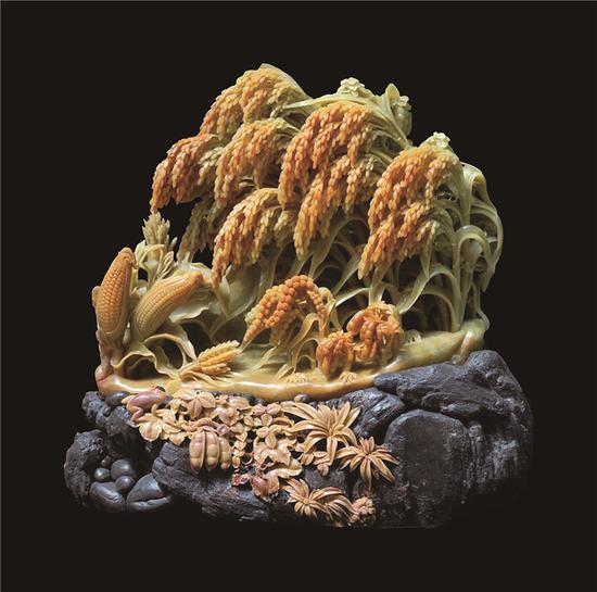 五谷丰登 / 中国工艺美术大师 &nbsp;周金甫作