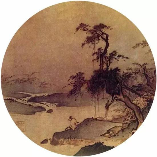《临流赋琴图》宋 夏圭 纸本设色 北京故宫博物院藏