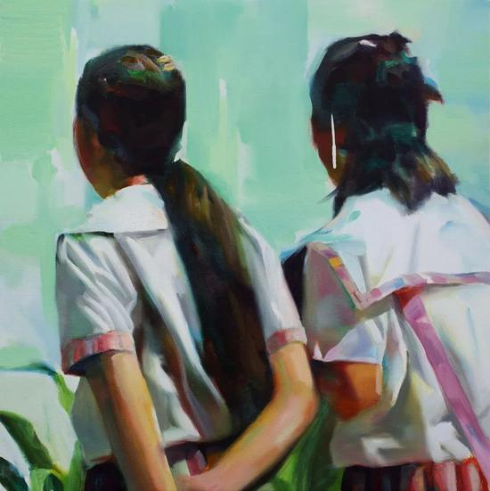 肖答牛_《twins》_60x60cm_油画_2016