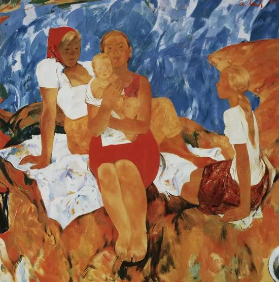 《姐妹》1967年&nbsp; 200x200cm&nbsp; 布面油画
