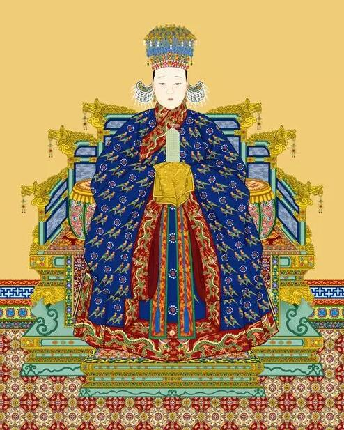 ▲《历代帝后像》中的翟衣形象&nbsp;南薰殿旧藏