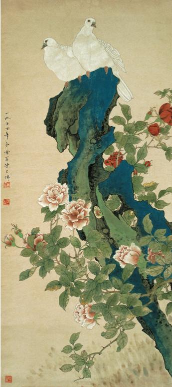 陈之佛《三公图》68x136cm 藏家展厅收藏资讯|艺术家|书画家|书画