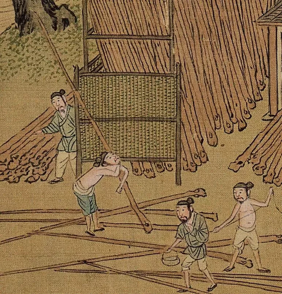 ▲ 船夫与搬运工——姿态妖娆偷懒中的体力劳动者