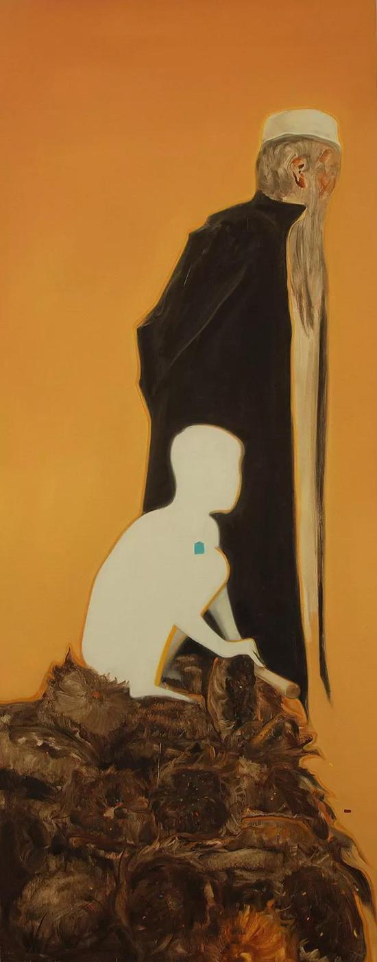 葵花 &nbsp; 2017 &nbsp; 布面油画 &nbsp;200x80cm