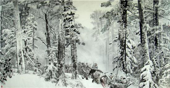 《红松林》500cm×300cm