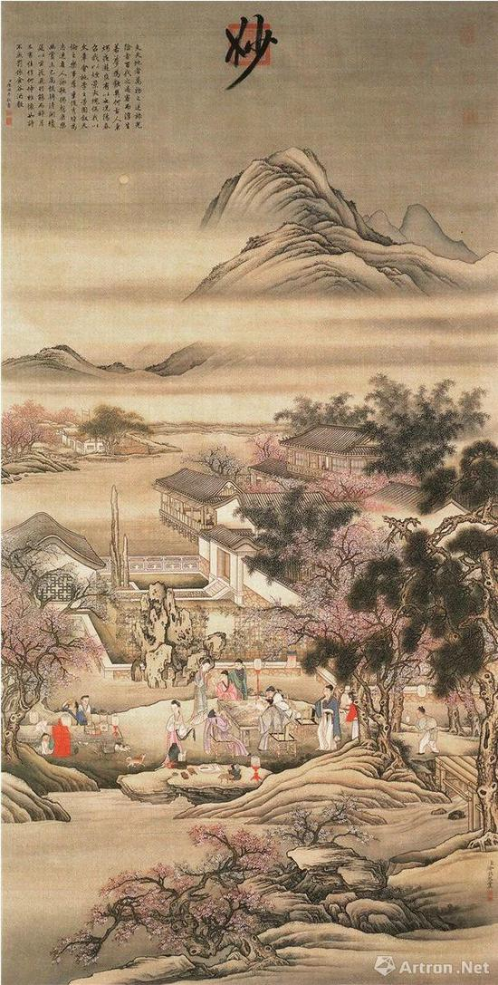 （清）冷枚 春夜宴桃李园图 绢本设色&nbsp;纵188.4厘米 横95.6厘米 1739年&nbsp;台北“故宫博物院”藏