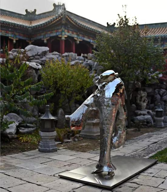 《元四家——吴镇》高铬不锈钢，175×90×25cm，2016