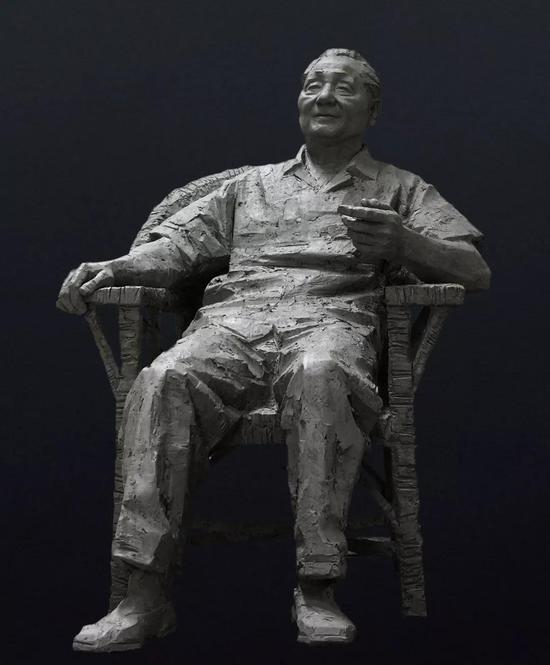 《布衣邓小平》玻璃钢着色，182x250x245cm，2004