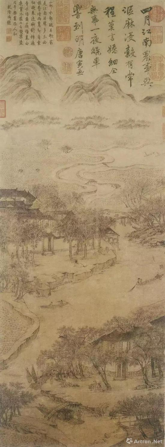 唐寅 江南农事图轴 台北故宫藏