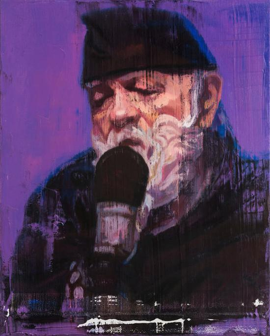 La Monte Young100x80cm 布面油画 Oil on Canvas 2017 