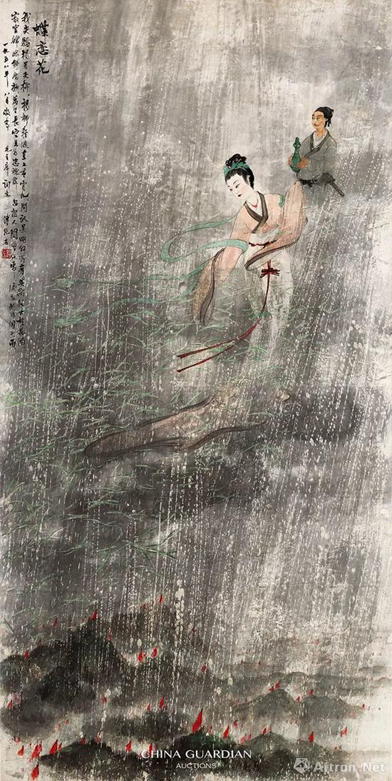 傅抱石 《蝶恋花》 1.334亿元&nbsp; 中国嘉德拍卖