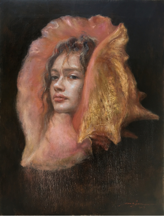 王俊《海的女儿》35×45cm