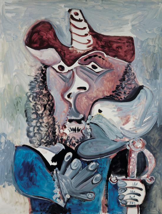 《带鸟的步兵》，毕加索（西班牙），布面油彩，1971年