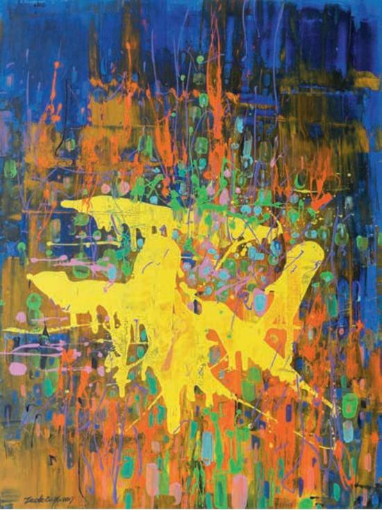 　《电音风暴Trance No.9》 ，布面丙烯，120 x 90 cm，2017