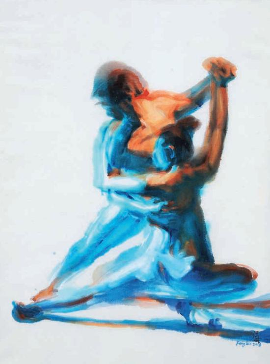 《2018-24》，丙烯、亚麻布，136×100cm，2018