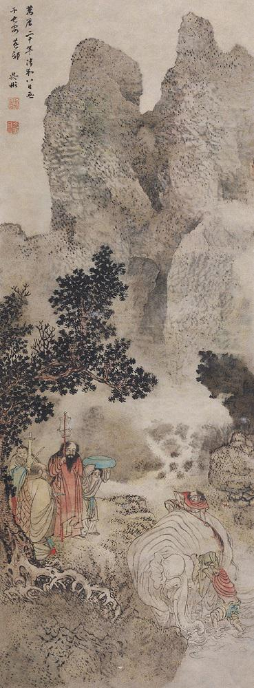 （明）吴彬 洗象图