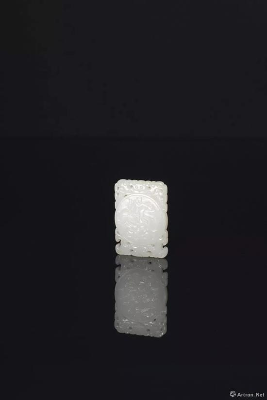 拍品编号974 清 十八/十九世纪 白玉“太平有象”牌