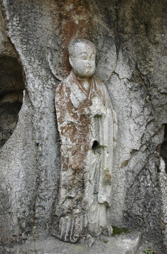 飞来峰高僧取经组雕第46龛“唐三藏玄奘法师”