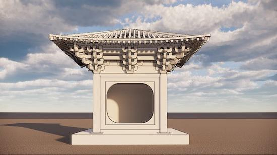  石殿复原（建筑制图：徐东）