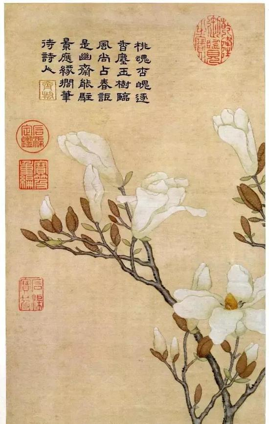 ▲清乾隆&nbsp;缂丝乾隆御制诗花卉册 北京故宫博物院藏