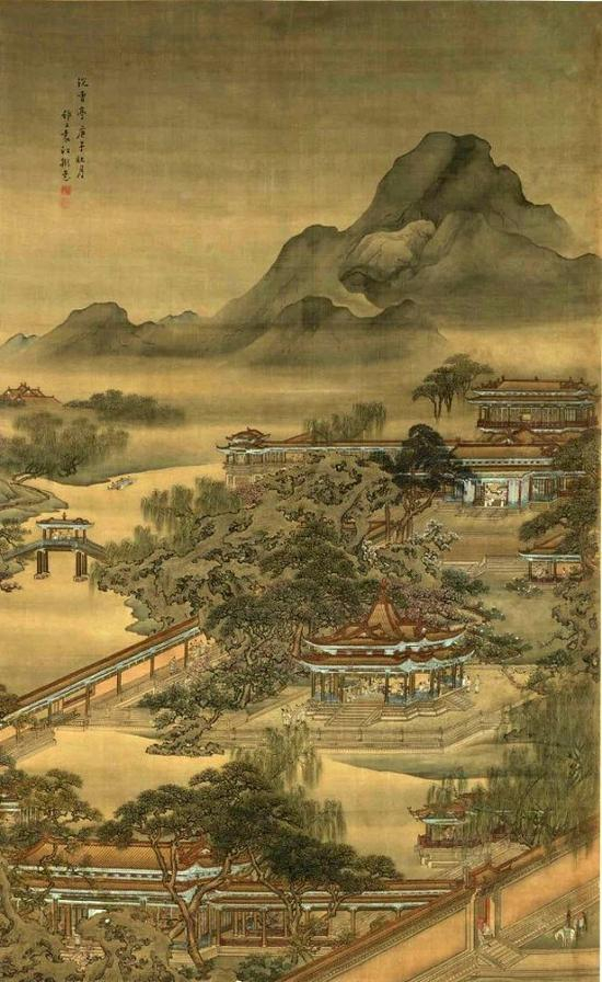 清 袁江《沉香亭图》 天津艺术博物馆藏