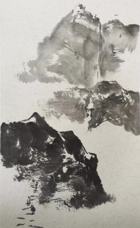 山水之二 &nbsp; &nbsp;2018 &nbsp; &nbsp;纸本设色 &nbsp; 44x24cm