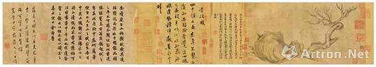 苏轼《木石图》手卷 水墨纸本 全卷27.2×543cm