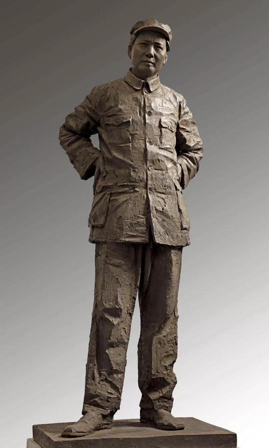 《红星照耀中国》玻璃钢着色，63×77×200cm，2005