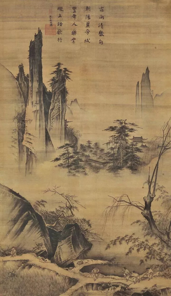 《踏歌图》 马远191.8 x 104.5 cm北京故宫博物馆藏