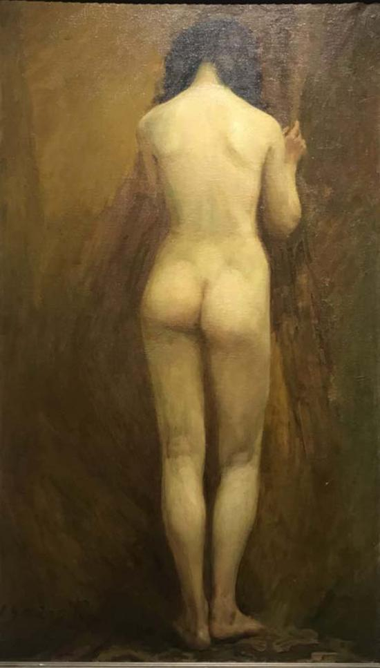 任丽君，《背面少女人体》， 布上油画，1982