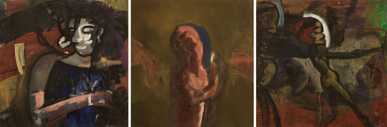  《伴侣/无题/无题》，布面丙烯，95 × 100 cm&nbsp;×&nbsp;3，1990