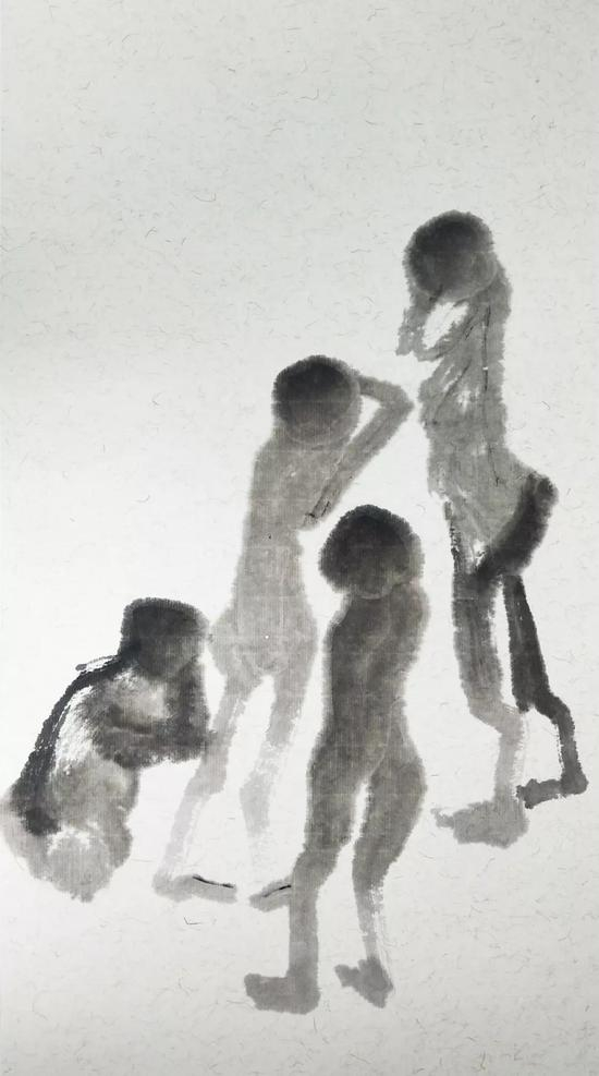 孩童 &nbsp; 2018 &nbsp; 纸本设色 &nbsp; &nbsp;44x24cm