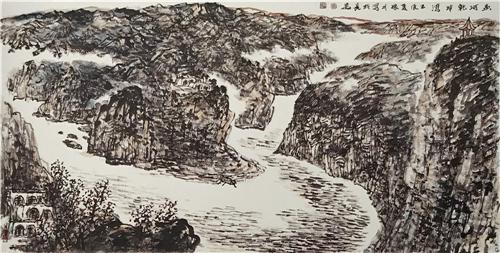 《黄河乾坤湾》68cm×136cm 2012年