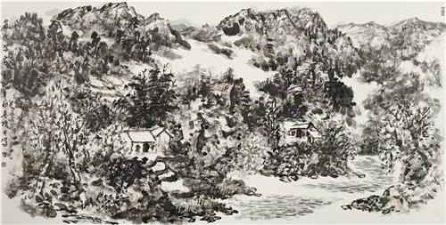 《岚水深处》68cm×136cm 2011年