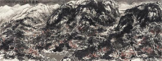 崔如琢《醉雪千山》镜心 设色纸本&nbsp; 177.6×470cm