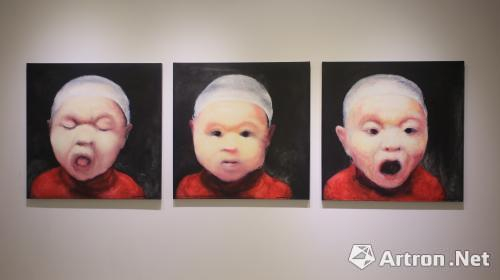 赵能智2015年个展“独角戏”《婴儿系列》学古斋画廊&nbsp;展览现场