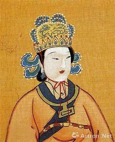 ▲头戴凤冠的武则天画像