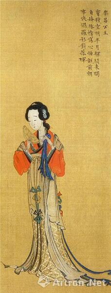 明代画家笔下的乐昌公主像（《中国历代仕女画集》，图59）